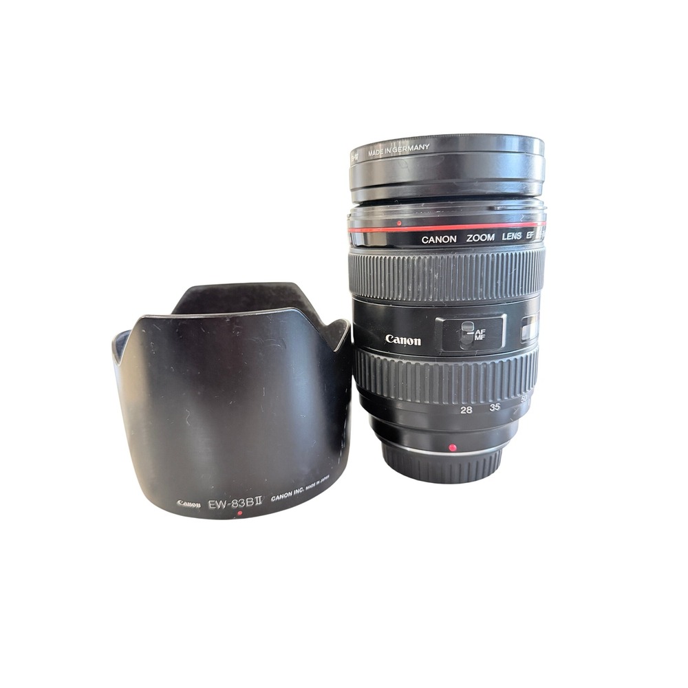 Canon EF 28-70mm f/2.8 L USM Zoom Lens with EW-83BII Hood and B+W UV Filter